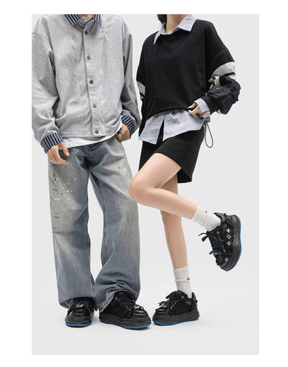 Lucky Clover Embroidered Platform Shoes