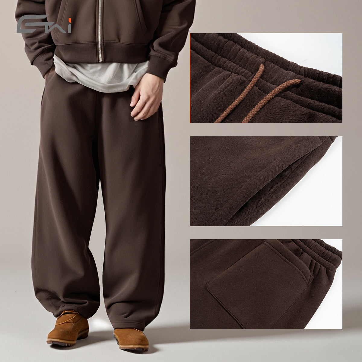 Men's Clothing | Autumn/Winter New Heavyweight Zipper Sweatshirt and Pants Set, High-Quality Loose Fit Trendy Casual Suit102