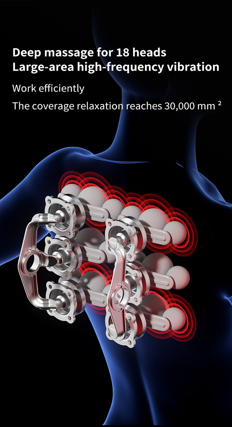 Cross-border multi-head fascia gun for back, waist, and hand vibration muscle massage, rechargeable fascia massager wholesale