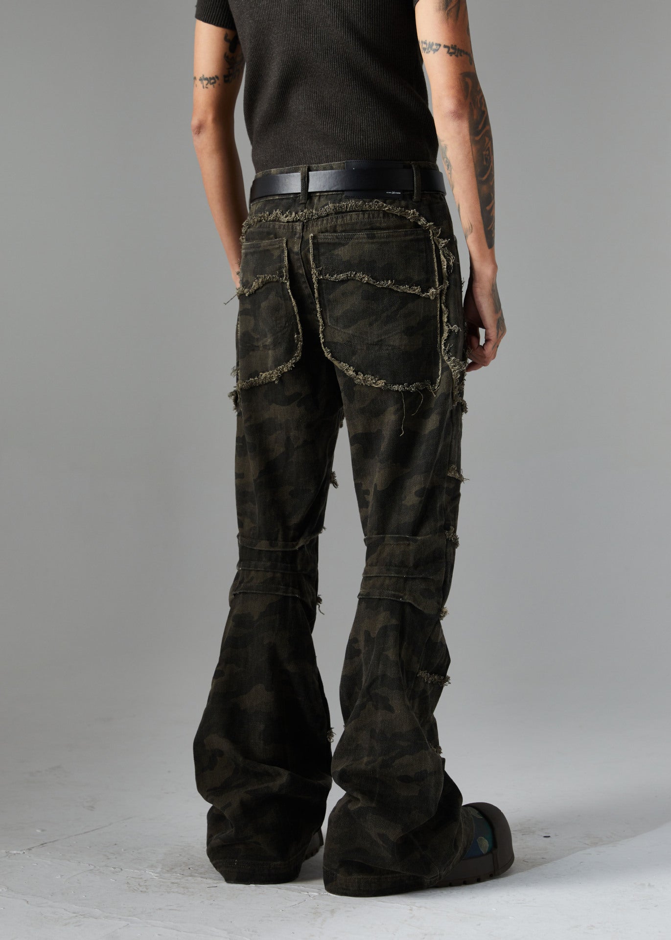 Brand 2025 American Retro Damaged Rough Wash Jeans Micro-la Personalized Cleanfit Pants 169