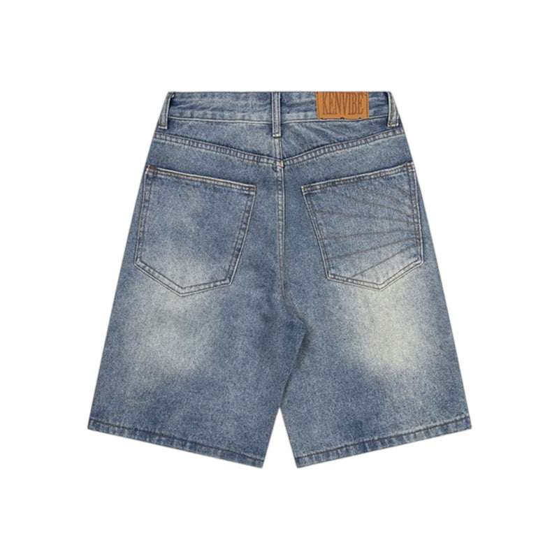 Panel Stitch Denim Shorts