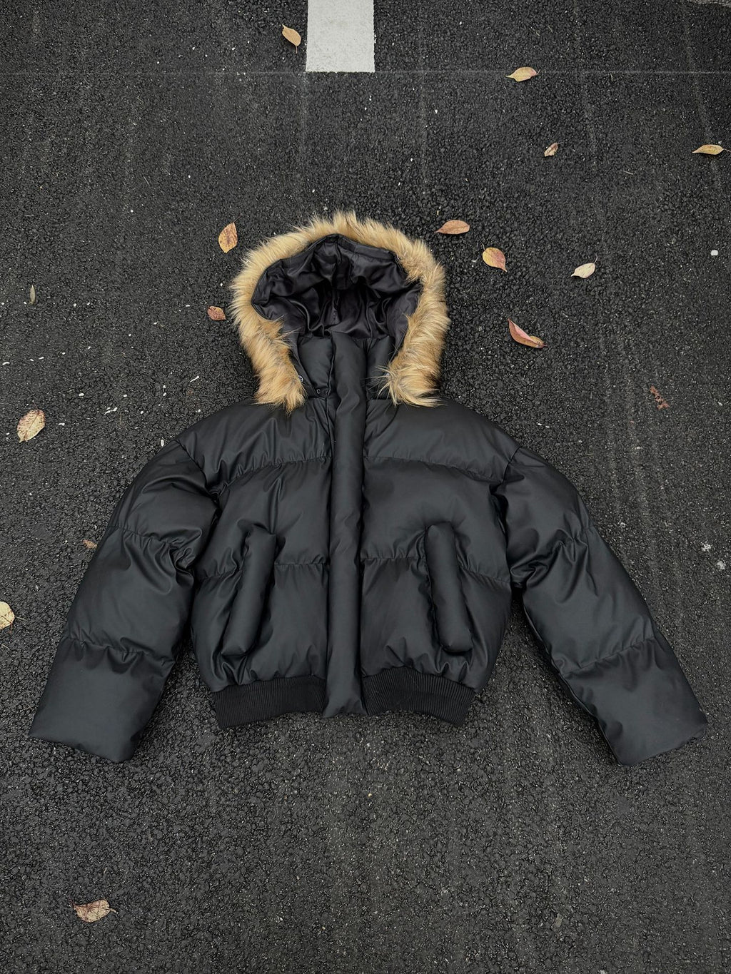 Non-Detachable Fur Collar Hooded High-End Cotton Coat for Men, Thickened Cotton Jacket, High-End Warm Pu Leather Cotton-Padded Jacket, Puffer Jacket 160