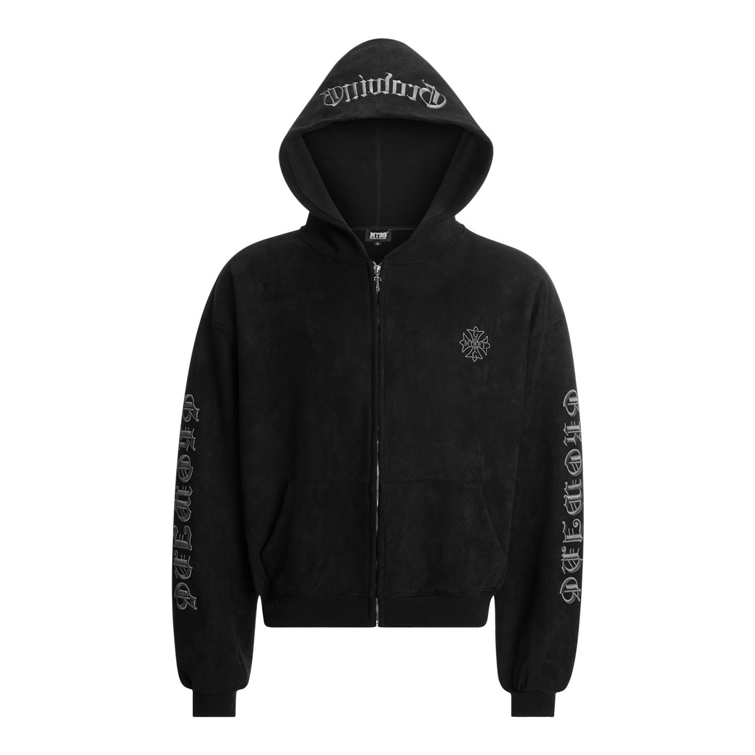 Eon Modish 2025 Fall New Collection: American Street Style Embroidered Suede Hooded Sweatshirt Jacket 134