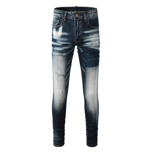 Dark Blue Heavy Fade Skinny Jeans