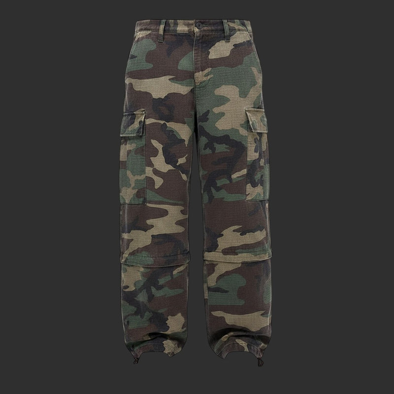 Camouflage Cargo Pants Men Green Camo Loose Streetwear Trousers | FlipFit