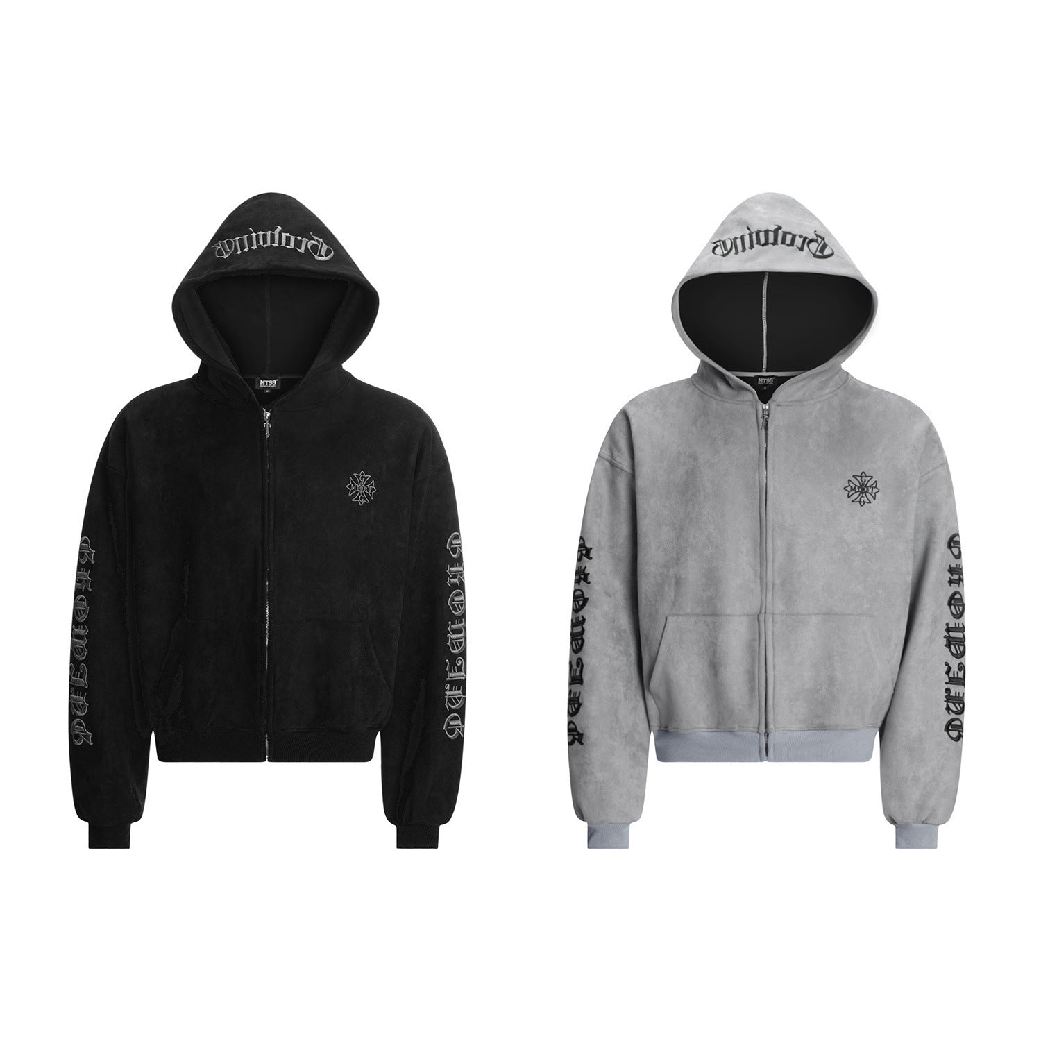 Eon Modish 2025 Fall New Collection: American Street Style Embroidered Suede Hooded Sweatshirt Jacket 134