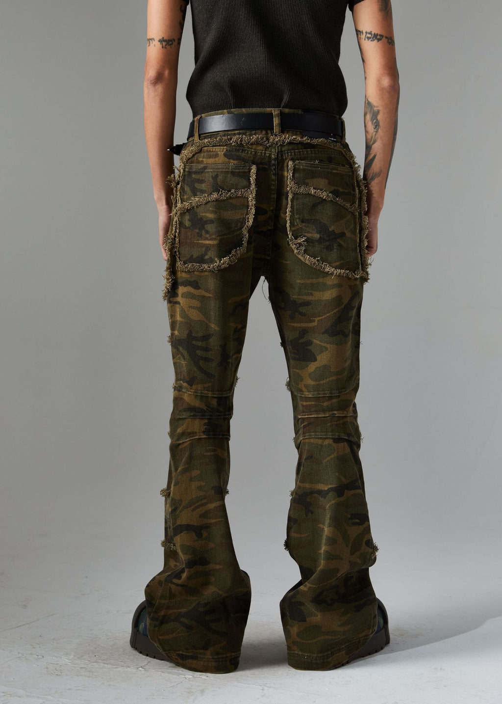 Spring New Arrival American Retro Street Style Washed Loose Fit Camouflage Jeans 168