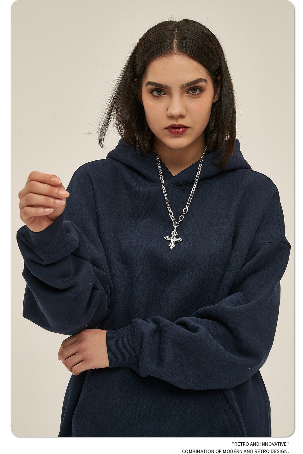 2025 Autumn/Winter New Arrival: Oversized Fleece-Lined Trendy Men's Hoodie and Pants Set 132