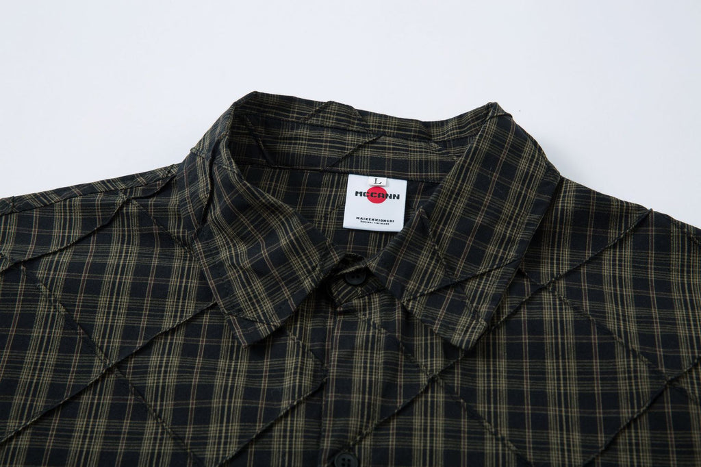 Spring New Arrival American Retro Loose-fitting Heavy-duty Striped Faux Two-piece Long-sleeved Shirt 167