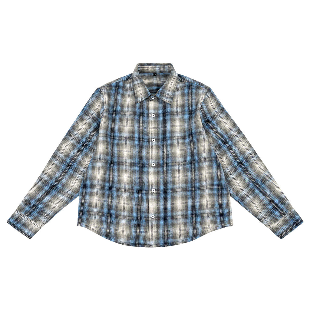 Men's Clothing | Loose-fitting, Drop-shoulder plaid shirt, long-sleeved, trendy, high-quality men's autumn outerwear. 164