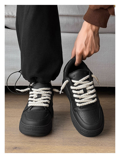 Versatile Thick-Soled White Casual Shoes for Men