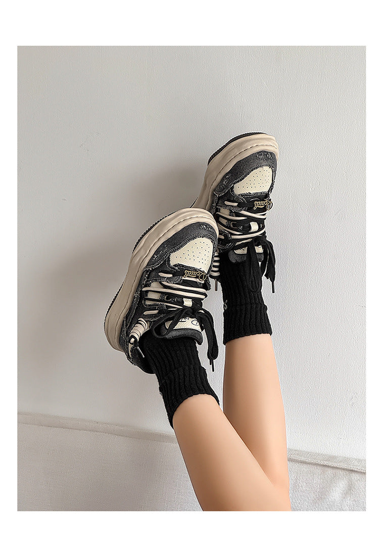 Thick-Soled  Invisible Height-Increasing Washable Dissolving sneakers