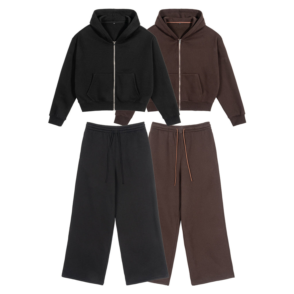 Men's Clothing | Autumn/Winter New Heavyweight Zipper Sweatshirt and Pants Set, High-Quality Loose Fit Trendy Casual Suit102