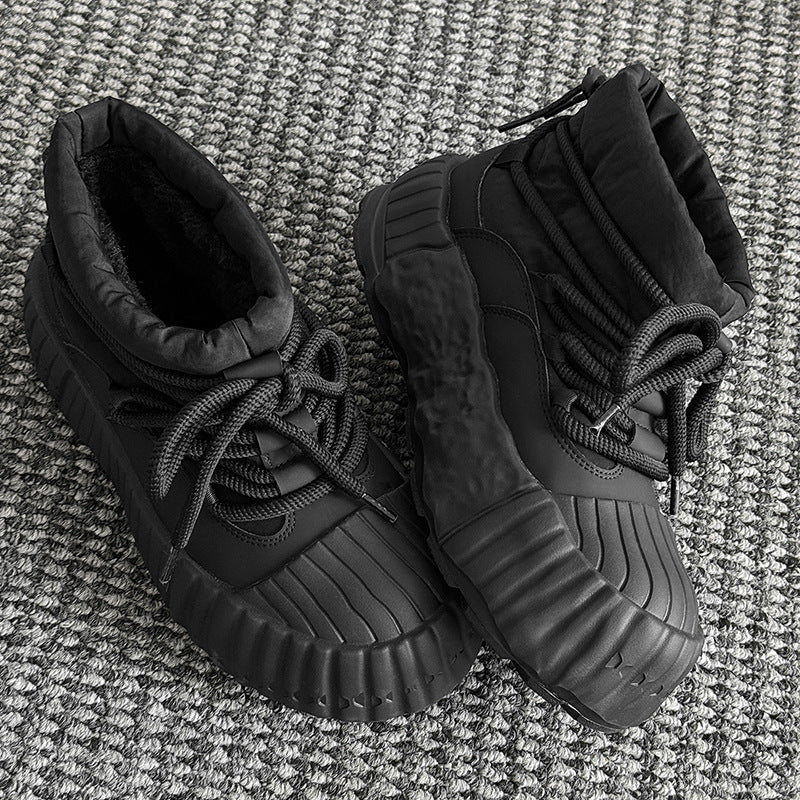 Fleece-Lined Thickened Warm Cotton Shoes Thick-Soled snow boots