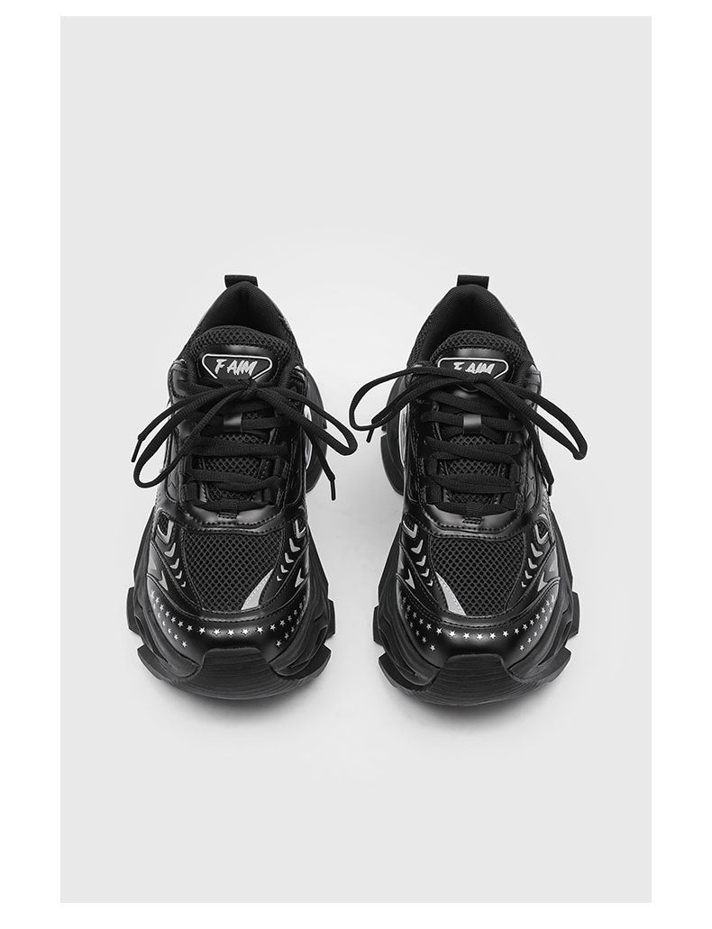 New Liquid Silver Red Dad Shoes