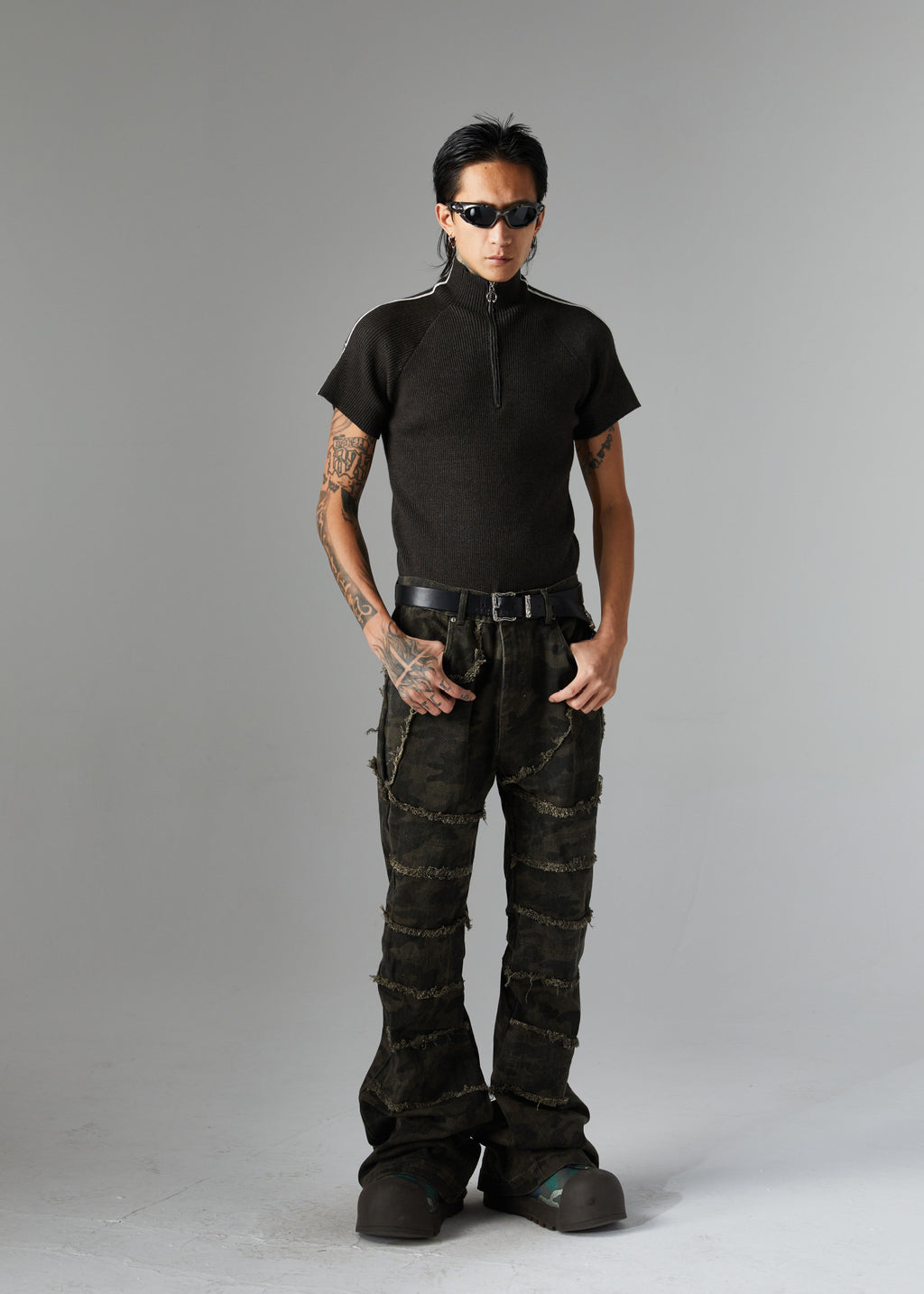 Brand 2025 American Retro Damaged Rough Wash Jeans Micro-la Personalized Cleanfit Pants 169