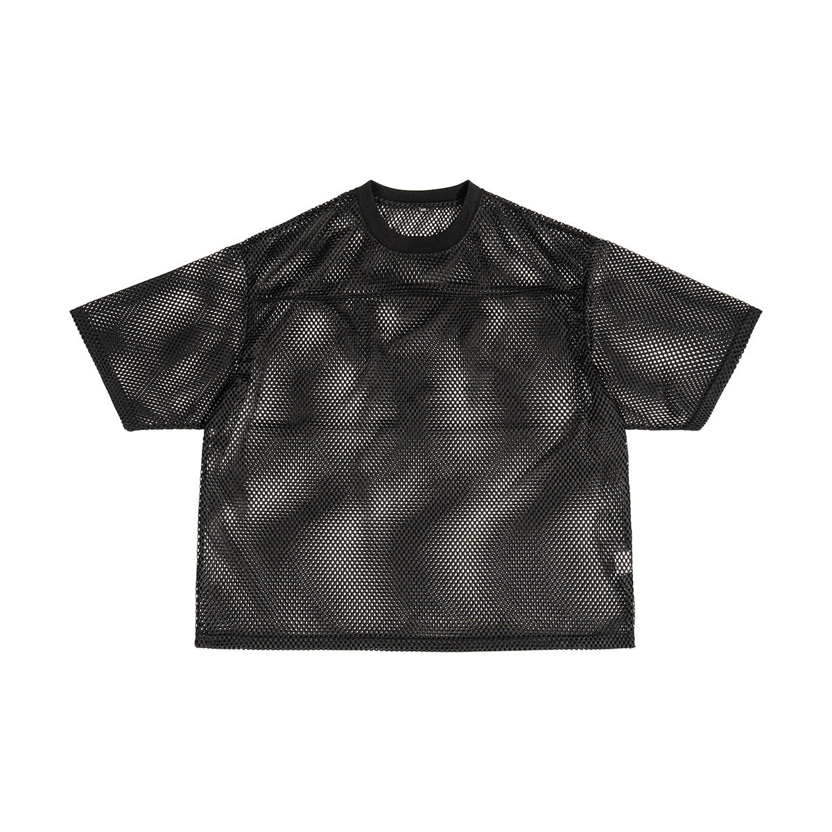 In stock, short-sleeved, wide-fit mesh sportswear, polygonal mesh, loose fit, casual sports printed men's T-shirt. 129