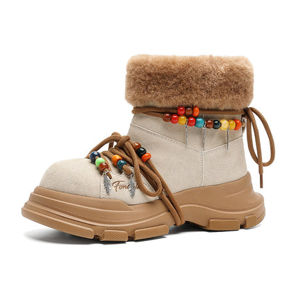 Regular Thick-Soled Bear Plush Winter Snow Boots