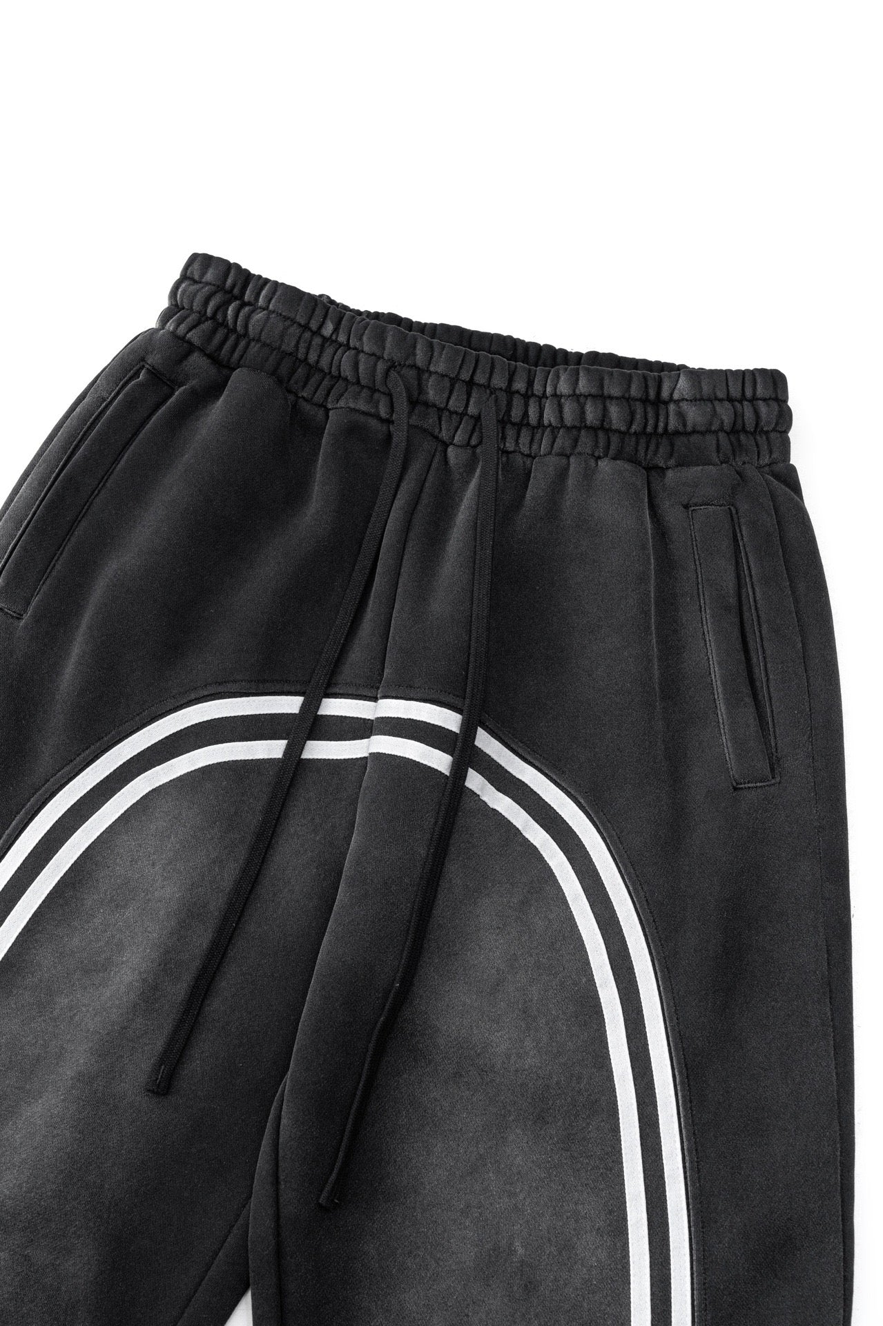 European and American High Street Spray Maliu Color Contrast Ribbon  oversize Sweatpants 108