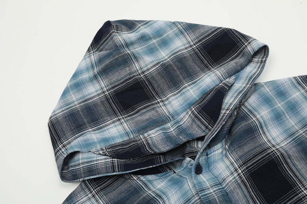 European and American High Street Vintage Craft Plaid Design Flannel Button Long Sleeve Shirt