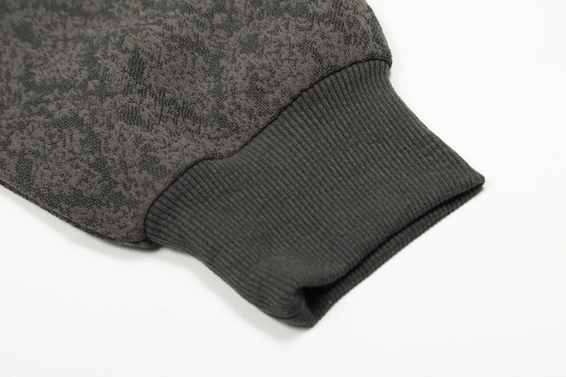 European and American high-street trendy men's and women's hooded zip-up jacquard printed sweatshirt jackets 104