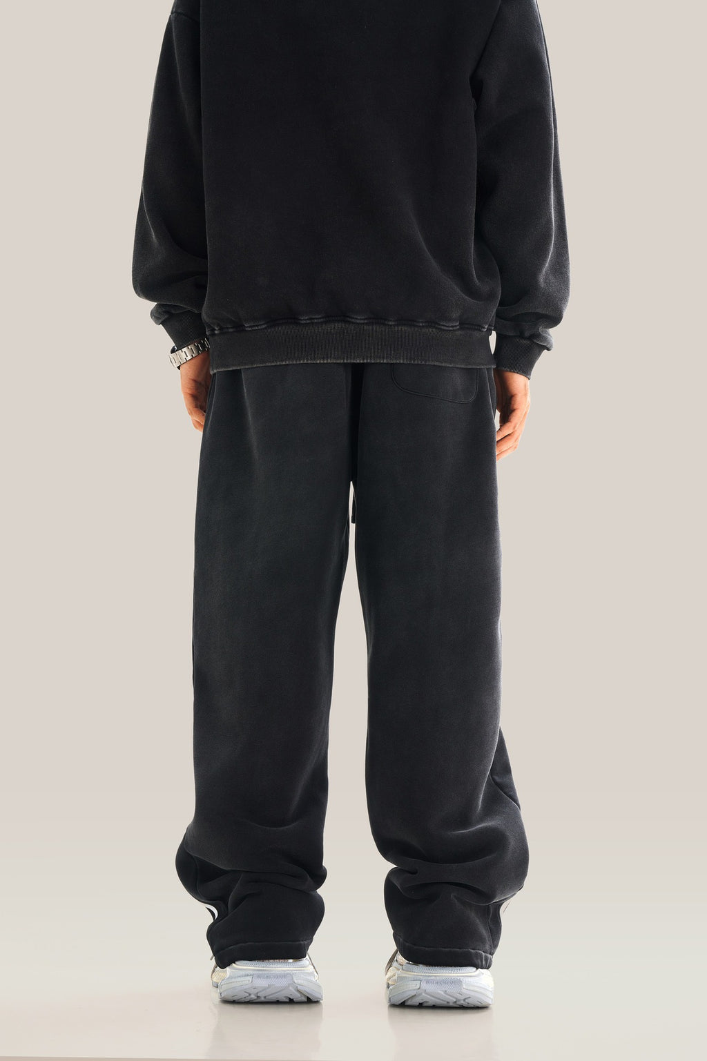 European and American High Street Spray Maliu Color Contrast Ribbon  oversize Sweatpants 108