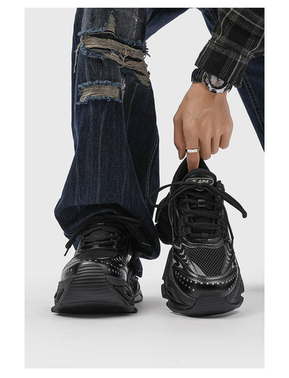 New Liquid Silver Red Dad Shoes