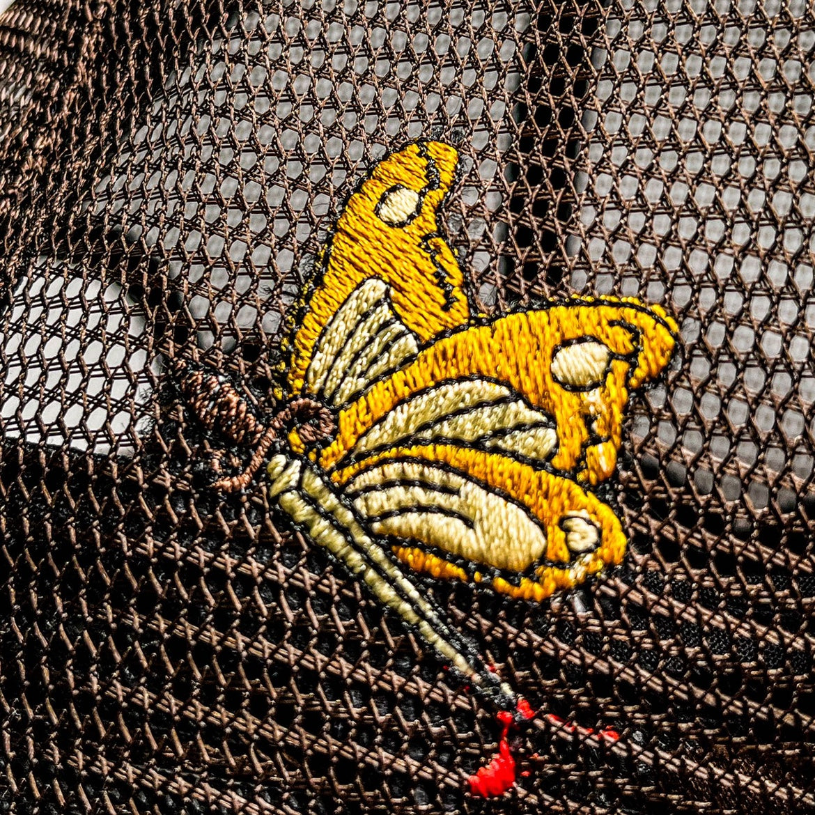 kult truck hat embroidered freighter hat for men and women street fashion casual sports butterfly dagger Brown hip hop hat