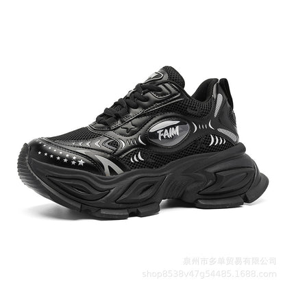 New Liquid Silver Red Dad Shoes