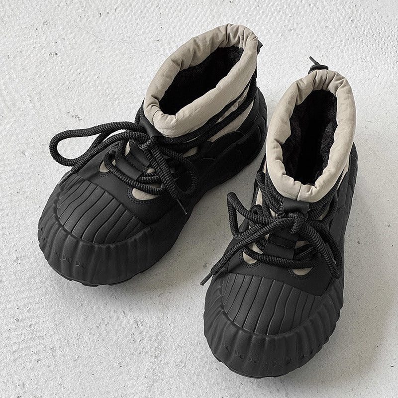 Fleece-Lined Thickened Warm Cotton Shoes Thick-Soled snow boots