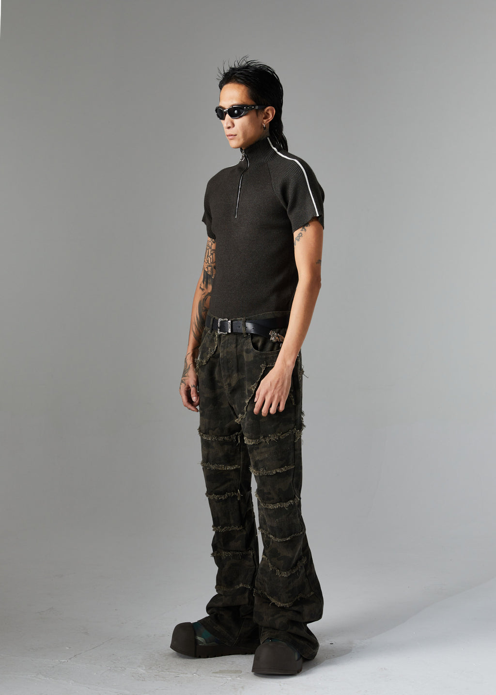 Brand 2025 American Retro Damaged Rough Wash Jeans Micro-la Personalized Cleanfit Pants 169