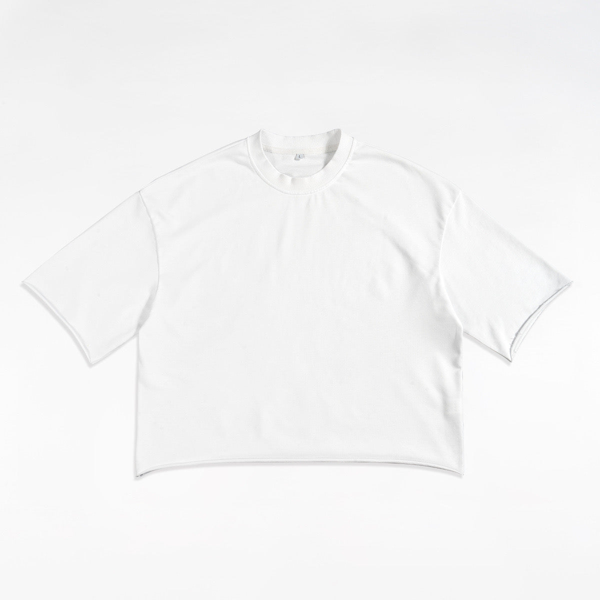 High-Quality Cropped Trendy Crew Neck Short-Sleeve T-Shirt, Heavyweight Couple Style, Ruffled Hem, Casual Men's Short-Sleeve T-Shirt 111