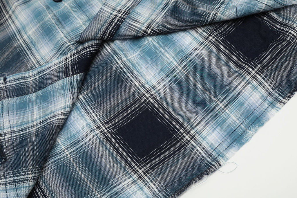 European and American High Street Vintage Craft Plaid Design Flannel Button Long Sleeve Shirt