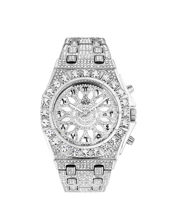 White Kaleidoscope Full Diamond Watch, New Fashionable Couple Watch (24fw)112