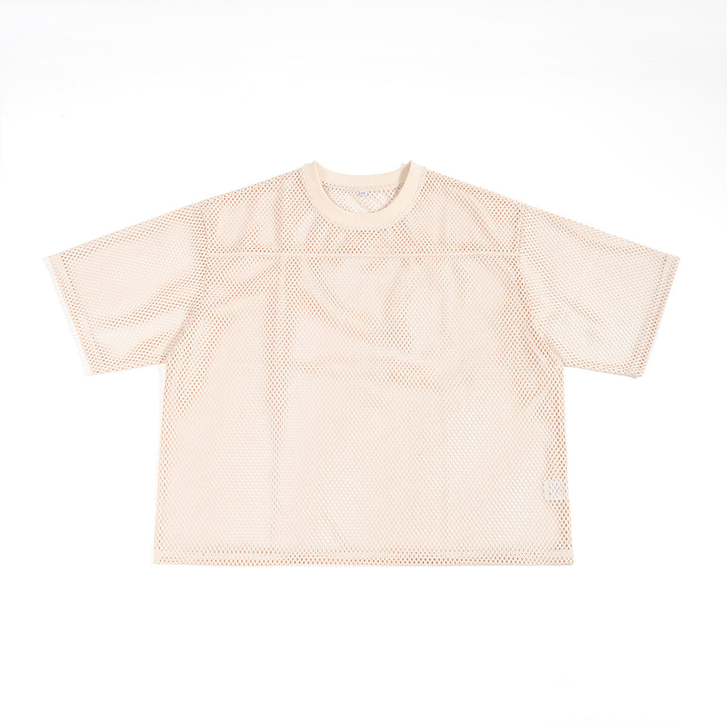 In stock, short-sleeved, wide-fit mesh sportswear, polygonal mesh, loose fit, casual sports printed men's T-shirt. 129