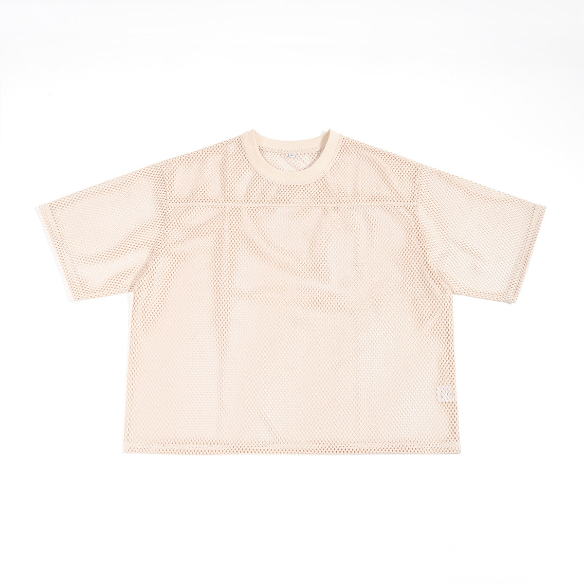 In stock, short-sleeved, wide-fit mesh sportswear, polygonal mesh, loose fit, casual sports printed men's T-shirt. 129