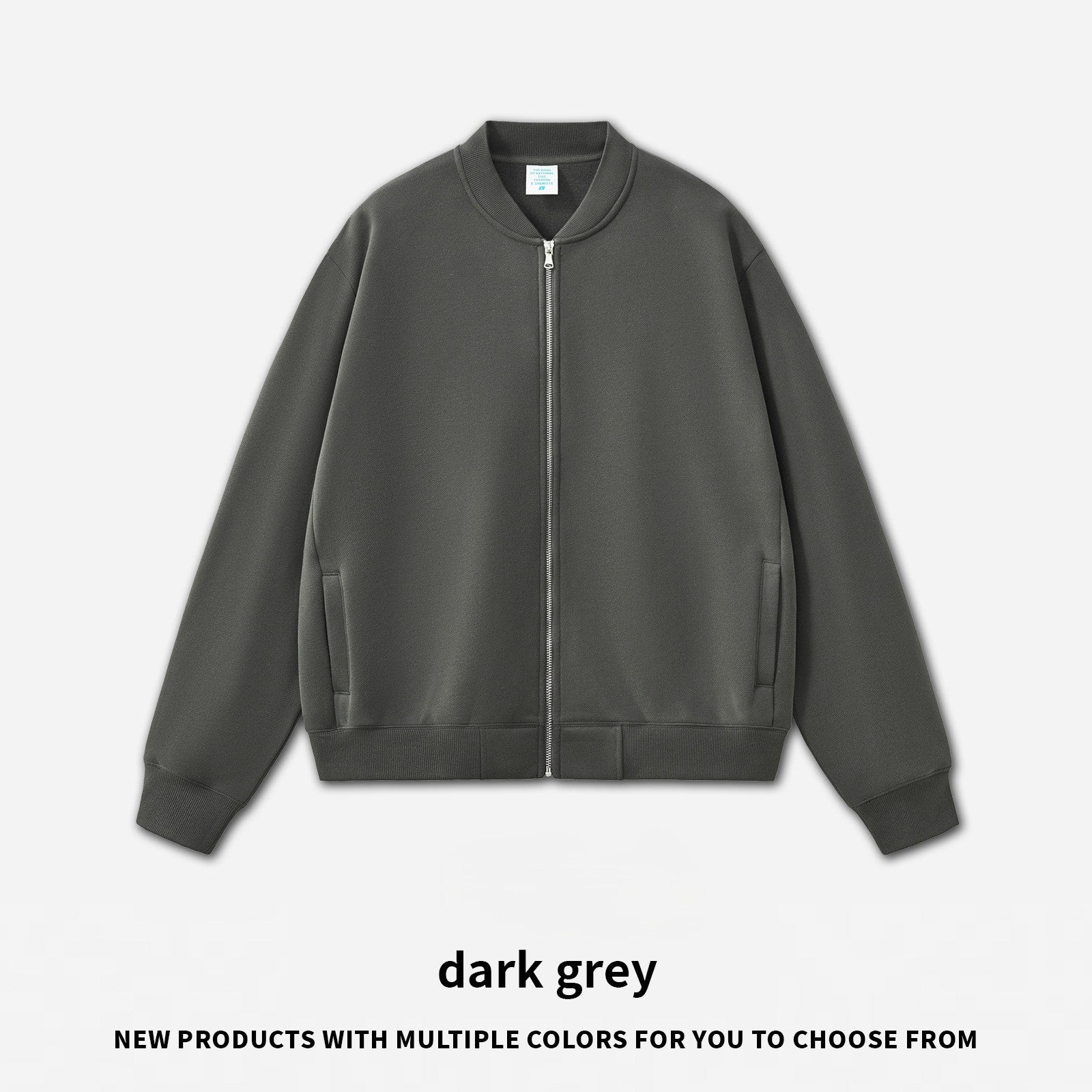 RS Men's Clothing | Cross-border Old Money Style Baseball Jacket Clean Fit Fleece 350G American Zipper Jacket for Men 141