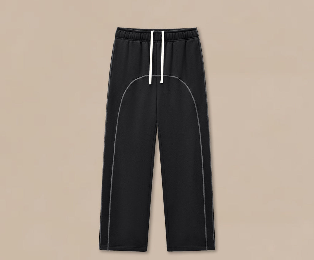 RS Men's Clothing | Cross-border 350G Hasselblad Line Boxy Hoodie Sweatshirt and Sweatpants Set, American Hip Hop Fleece Set 124