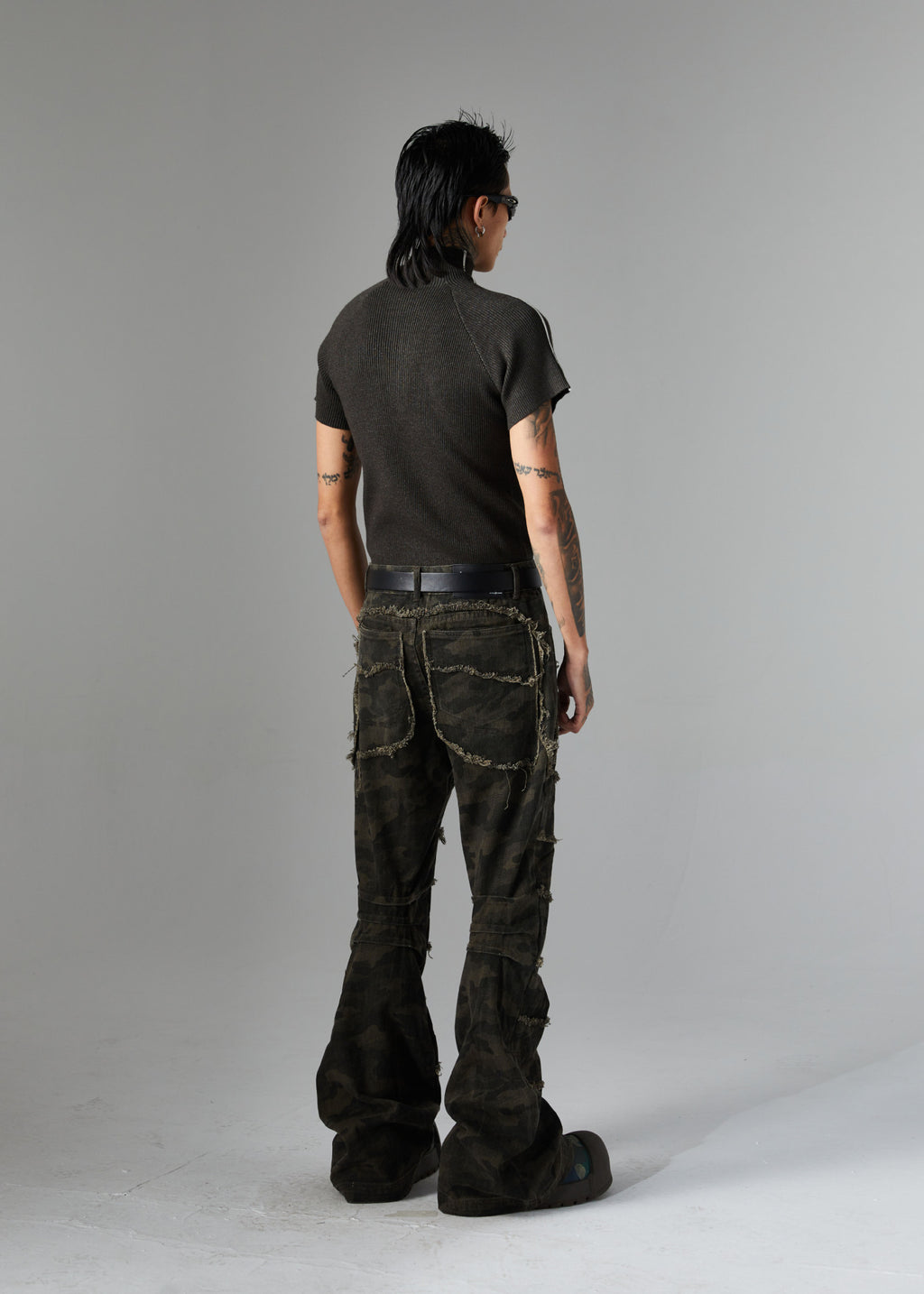 Brand 2025 American Retro Damaged Rough Wash Jeans Micro-la Personalized Cleanfit Pants 169