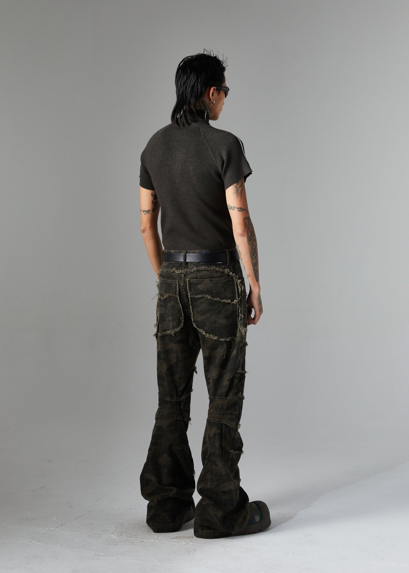 Brand 2025 American Retro Damaged Rough Wash Jeans Micro-la Personalized Cleanfit Pants 169