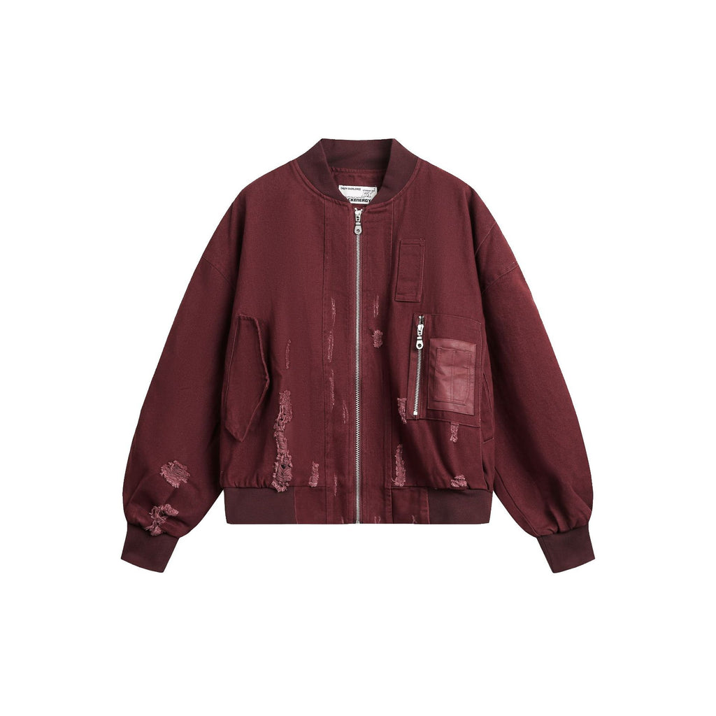 trendy brand, presents its 2025 Fall New American Retro Distressed Bomber Jacket/Baseball Jacket for Men and Women. 151