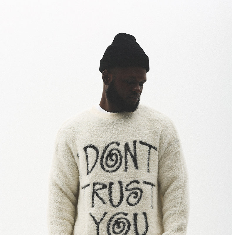 Clearance Sale: UNTILWERICH American Retro Faux Mink Fur Pullover Crew Neck Sweater for Men, Autumn/Winter 142