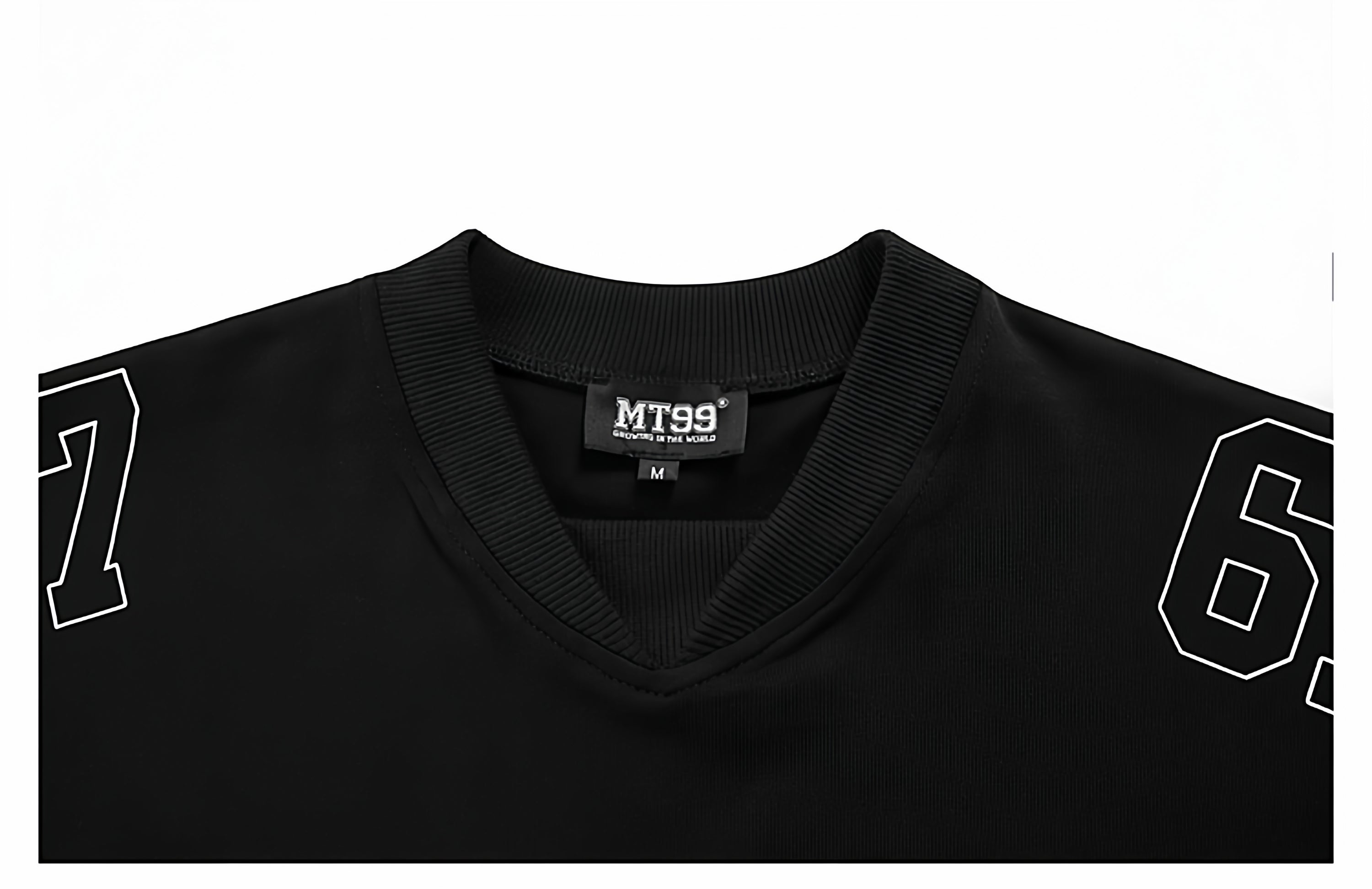 UNS American Street Retro Letter Stripe V-Neck Long Sleeve T-Shirt, Unisex, Trendy Brand, Casual Loose Fit Sports J 138