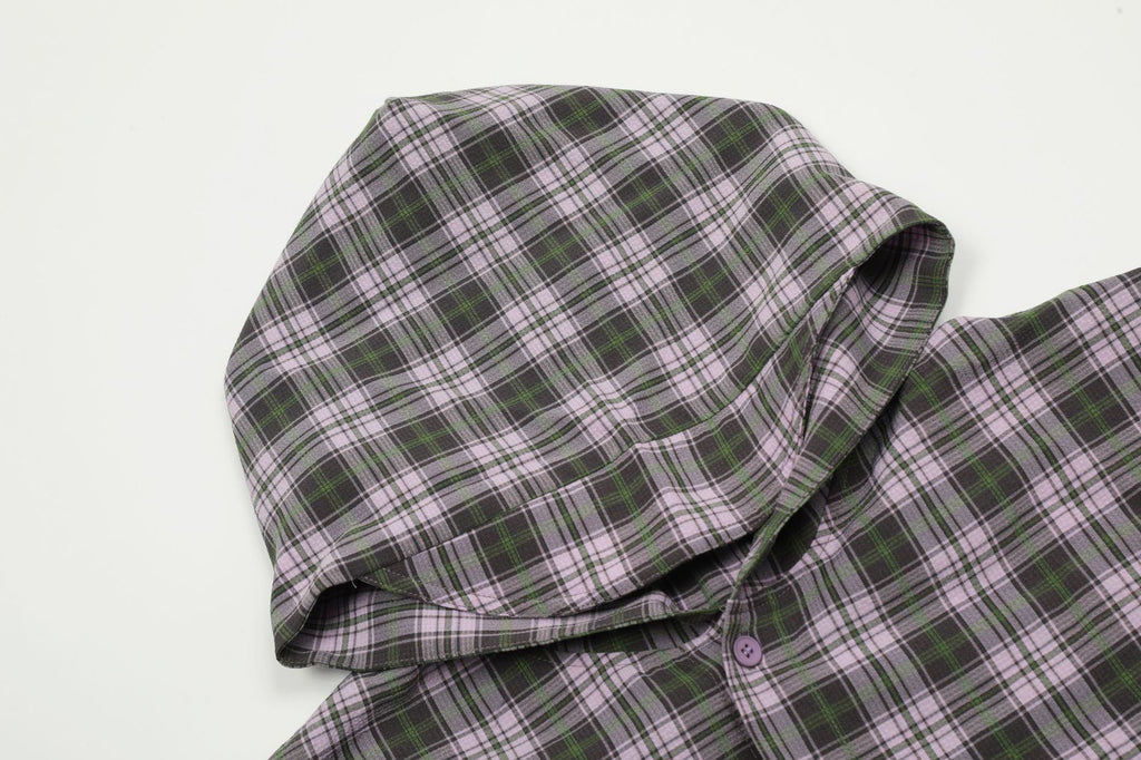 European and American High Street Vintage Craft Plaid Design Flannel Button Long Sleeve Shirt