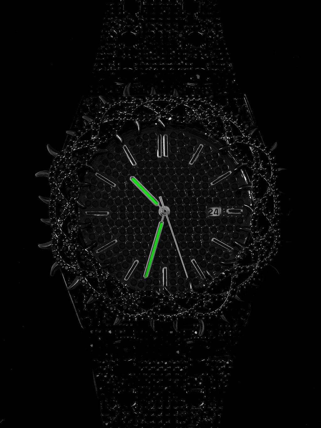 Diamond Thorn Crown Series Full Diamond Oak Watch - Hip Hop & American Style Heavy Industry Couple Watch 106