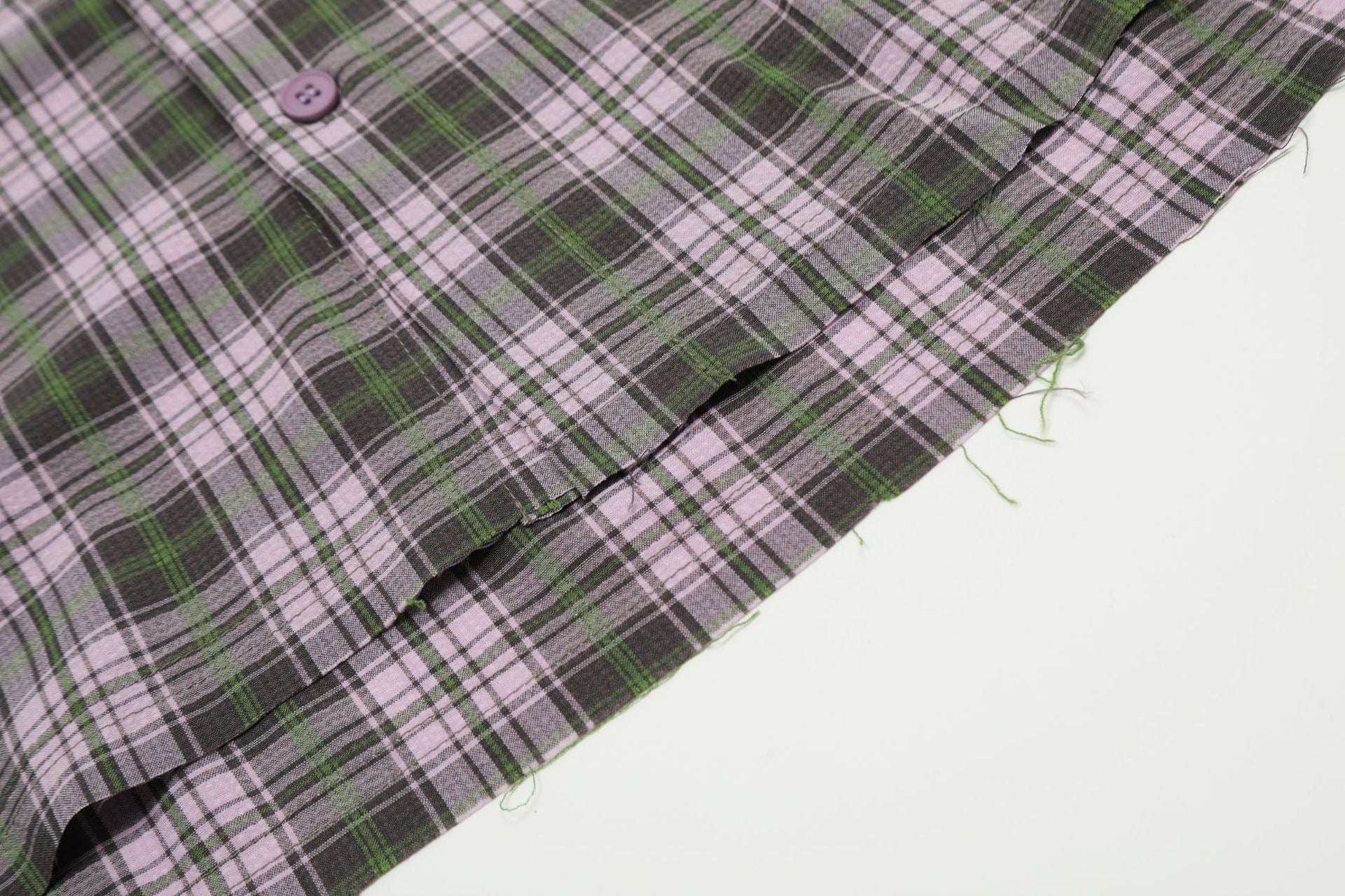 European and American High Street Vintage Craft Plaid Design Flannel Button Long Sleeve Shirt