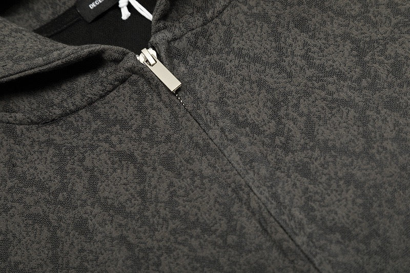 European and American high-street trendy men's and women's hooded zip-up jacquard printed sweatshirt jackets 104