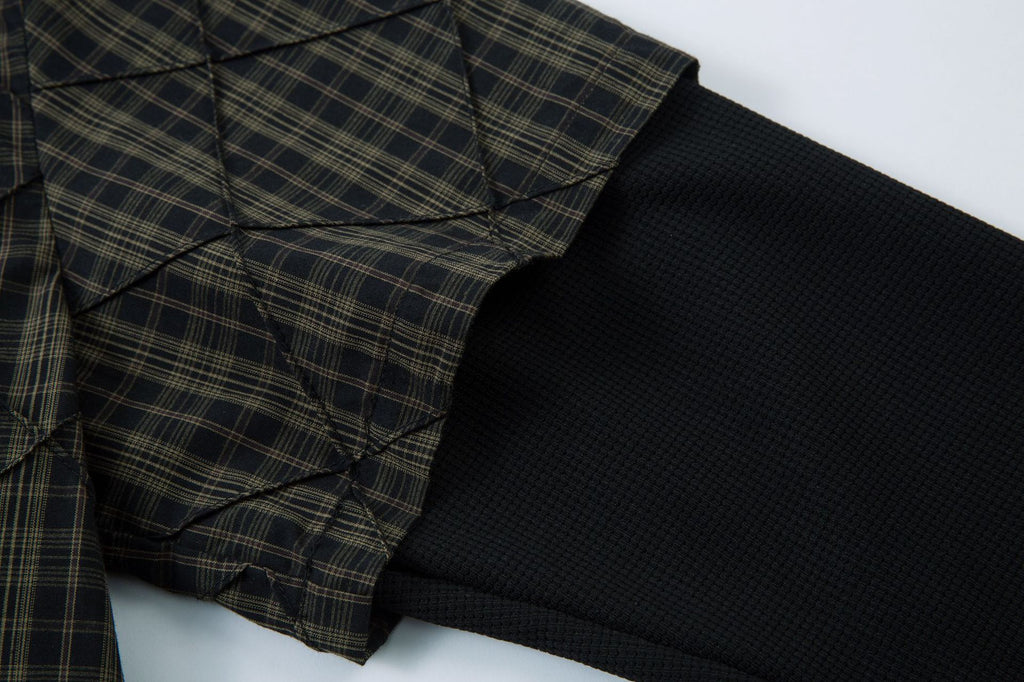 Spring New Arrival American Retro Loose-fitting Heavy-duty Striped Faux Two-piece Long-sleeved Shirt 167