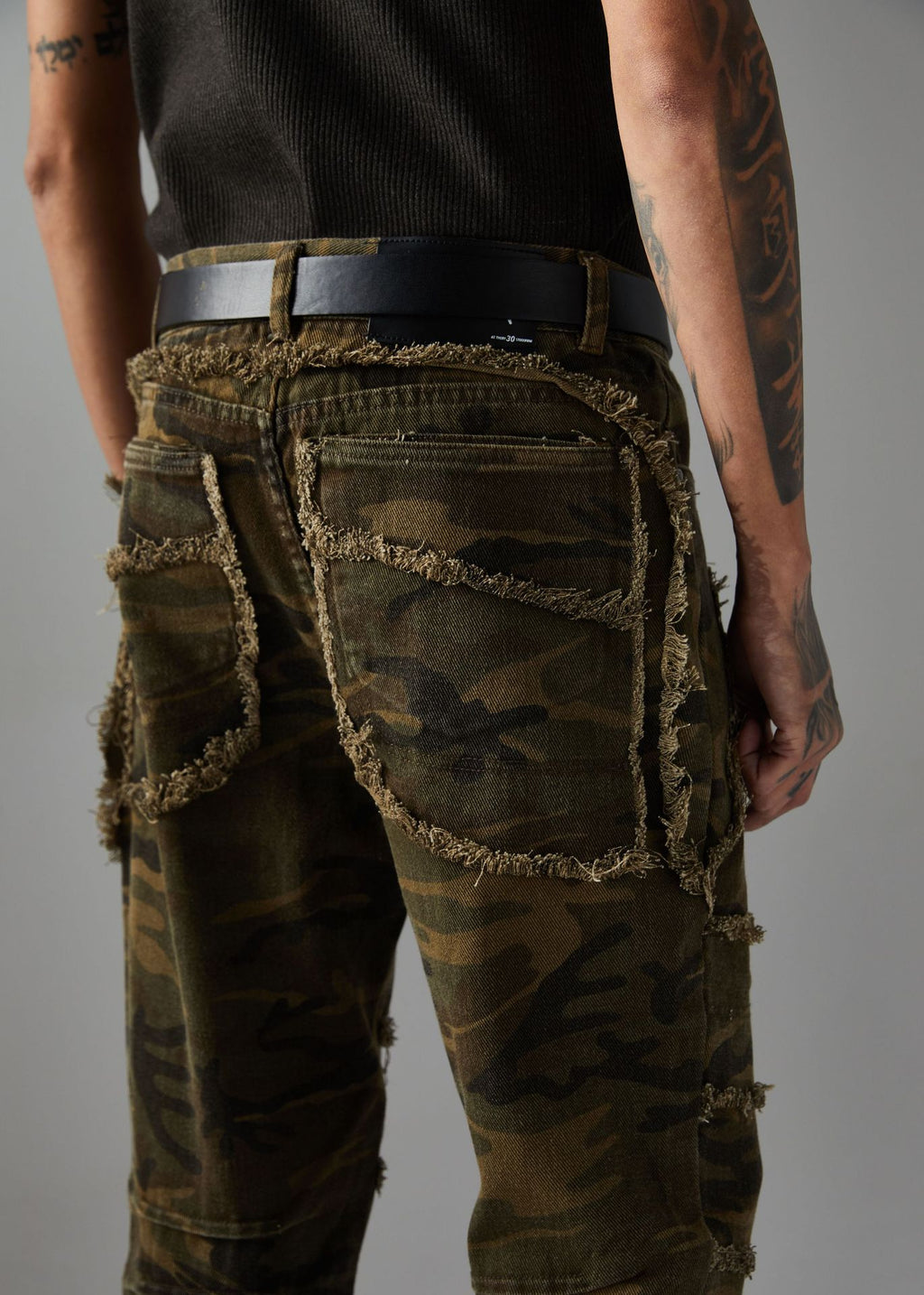 Spring New Arrival American Retro Street Style Washed Loose Fit Camouflage Jeans 168