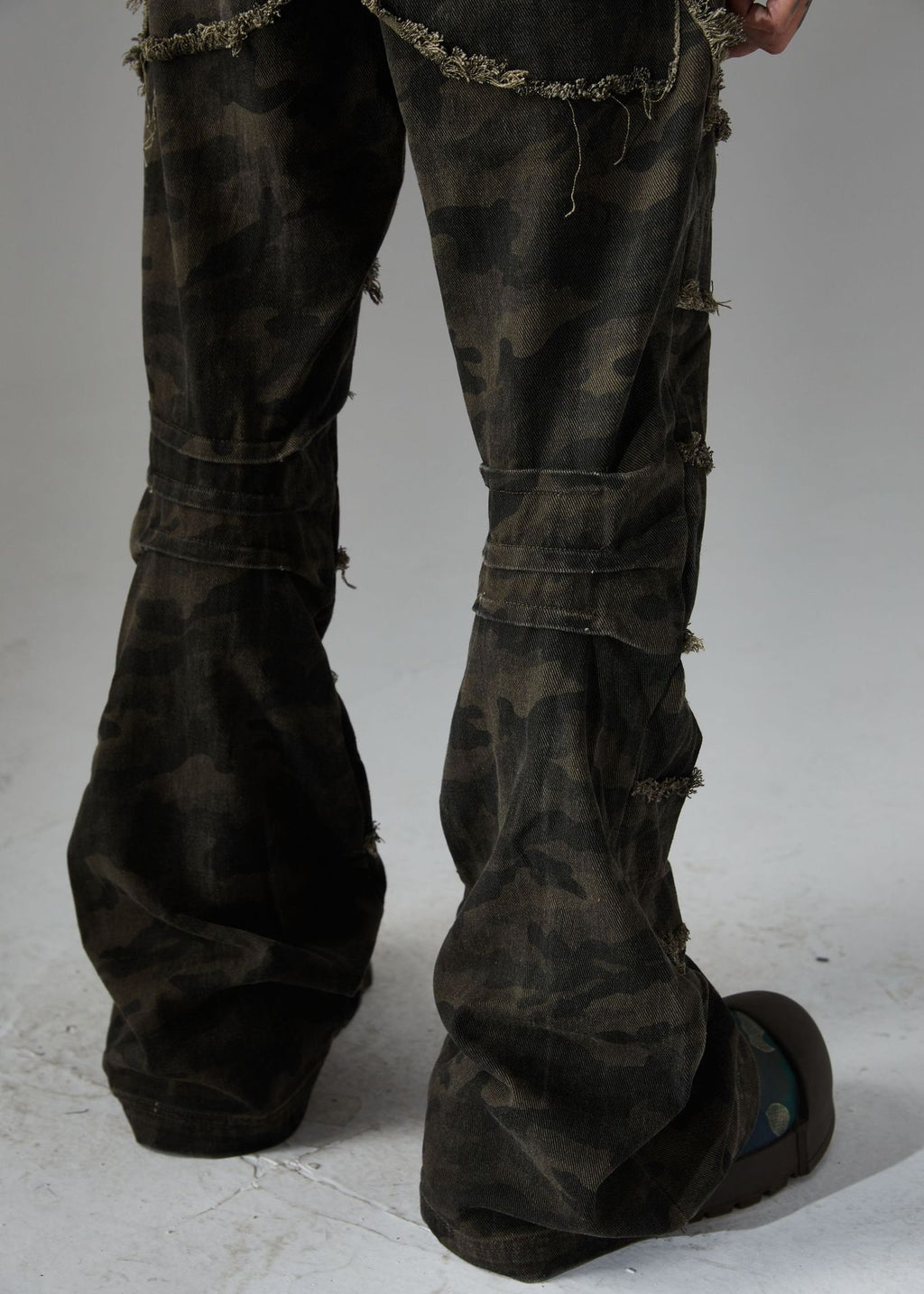 Brand 2025 American Retro Damaged Rough Wash Jeans Micro-la Personalized Cleanfit Pants 169